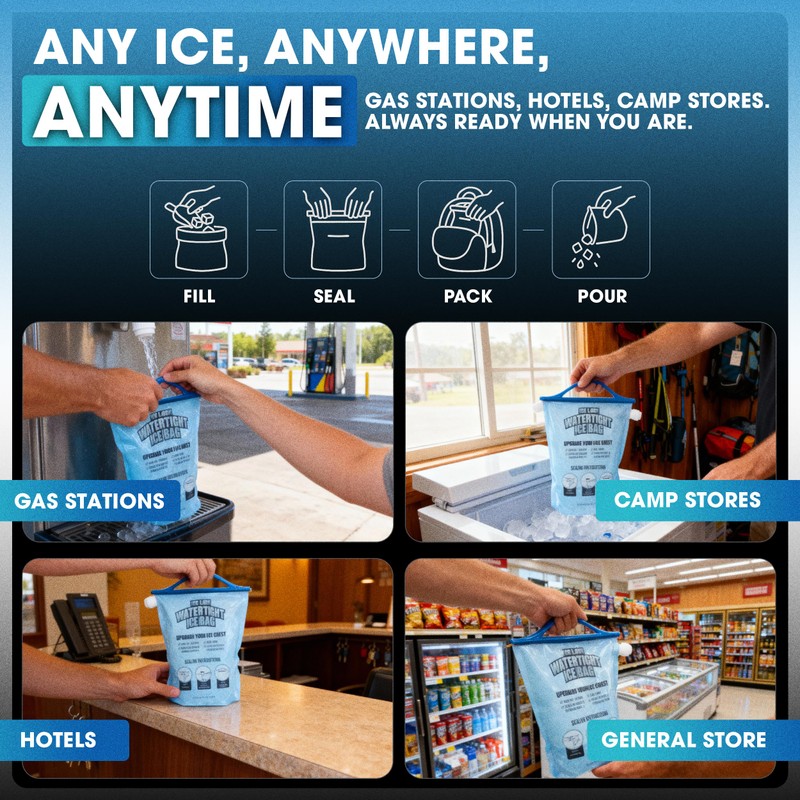 2 Large Leakproof Ice Bags. The Original Reusable Ice Pack