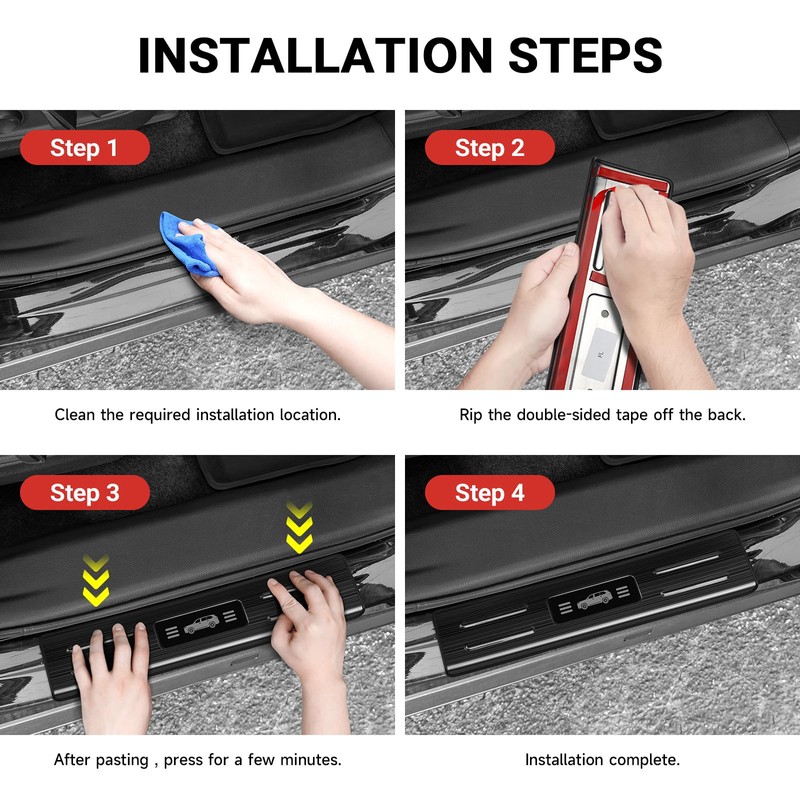 Hellet 4PCS Car Door Sill Protector for Toyota 2024 2025