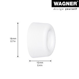 Wagner Doorstop Volcano Mini 4pcs. Set - Ø 18 x 10 mm, White Retro Style Buffer Made of Solid Rubber, to be Screwed on Walls - 15501104
