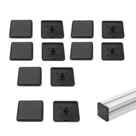 Weenwill Aluminium Profile Cover,12 Pcs Plastic End Caps Fasteners for 4040 European Standard Industrial Aluminum Profiles Black