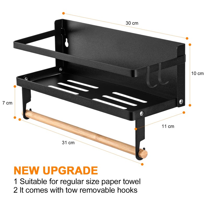 ARVINKEY Spice Rack Magnetic Shelf, Foldable Refrigerator Magnetic Spice Holder,
