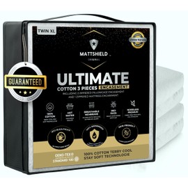 MATTSHIELD New Ultimate 3-Piece Kit - Bed Bug-Proof Mattress Cover King Size 100% Cotton Top + 2 Pillow Protectors with Zipper - 6 Sided Waterproof Encasement, Total Defense Kit