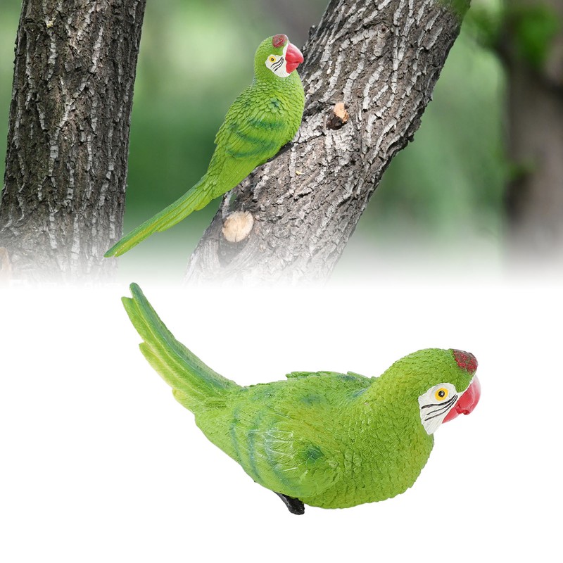 Parrot Figurine Simulation Vivid Innovative Wall Mounted Hand Painted Resin