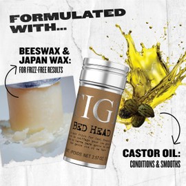 TIGI TIGI Bed Head Hair Wax Stick for a Soft, Pliable Hold, Hair Care Slick Back Stick Styling Product with Beeswax & Japan Wax, 2.57 oz