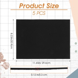 Adhesive Foam Sheets 5 Pcs Self Adhesive Closed Cell Foam Neoprene Rubber Sheets 12" X 8" X 0.12" Self Stick Insulation Anti Vibration Pads for Furniture Cars Speakers DIY Black