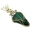 Malachite Gemstone Sterling Silver Wire Wrapped Pendant 02