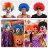 BSBUY Afro Wig Men's Curly Wig Disco Clown Wig Rainbow