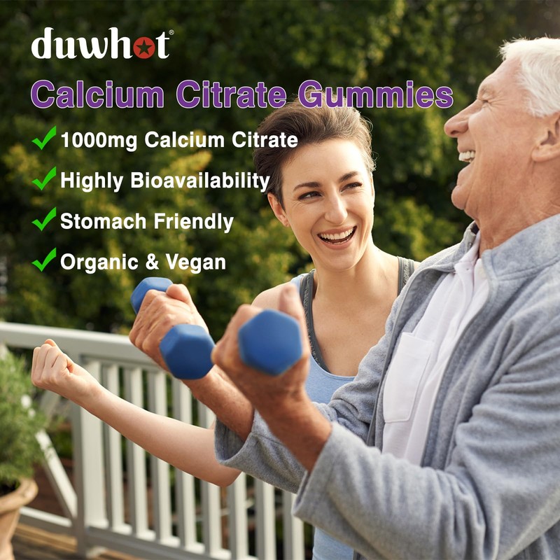 duwhot Calcium Citrate Gummies, Chewable Calcium Citrate 1000mg for Bone,