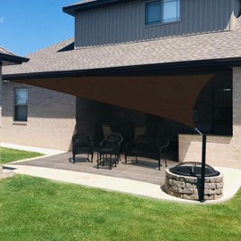 Quictent 26'x20' 185HDPE Rectangle Sun Shade Sail Outdoor Patio Lawn Garden Canopy Top Cover 98% UV-Blocked with Hardware Kit (Brown)