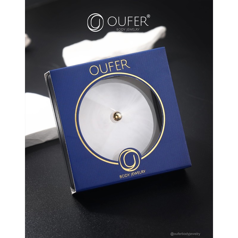 OUFER 9K Solid Gold Replacement Ball Externally Threaded for Belly