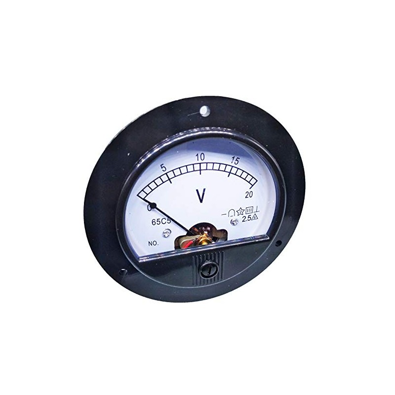 DC 0~20V Round Analog Volt Pointer Needle Panel Meter Voltmeter