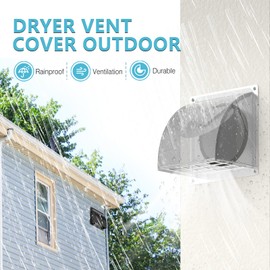 4 Inch Dryer Vent Cover Outside, HG Power Exterior Vent Cover with Removable Screen & Cushioned Non-Return Flap, Stainless Steel Air Wall Vent for House, Range Hood, AC, Opening Diameter: 3.81" Silver