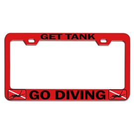 Custom Brother - GET Tank GO Diving Scuba Diving Red Steel Auto SUV License Plate Frame License Tag Holder, E99