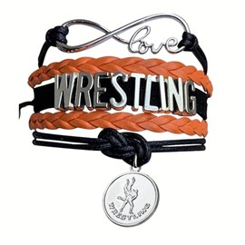 Sportybella Wrestling Charm Infinity Bracelet, Jewelry Gift for Wrestlers, Teams, Moms, Coaches