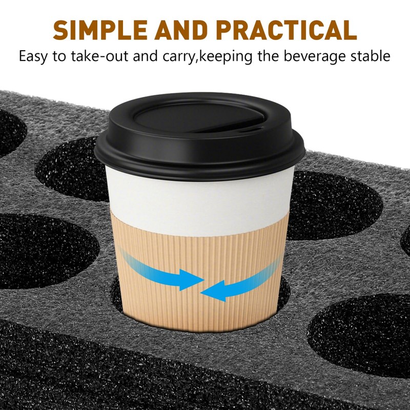 ULTECHNOVO Foam Cup Holder: 8 Holes Takeout Cup Trays Coffee