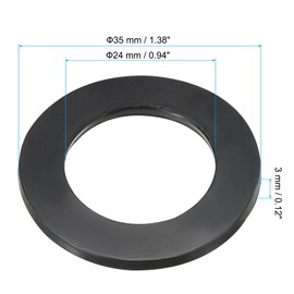 PATIKIL M24 Rubber Flat Washer, 24 Pack 24mm ID 35mm OD 3mm Thick Sealing Spacer Gasket Ring for Faucet Pipe Water Hose Fastener Bolt, Black