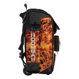 Boombah Catchers Superpack Hybrid Rolling Bat Bag - Fireball Black/Orange/White - Wheeled & Backpack Version