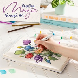 9 x 12 Sketch Book, Top Spiral Bound Sketch Pad, 100-Sheets (68lb/100gsm) Drawing Paper, Acid Free Art Sketchbook - Drawing Pad, Painting Writing Drawing Paper for Kids Adults Beginners Artists