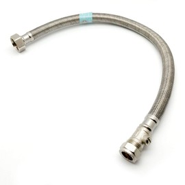 1 x WRAS Approved 500mm 15mm Compression with Isolation Valve x 3/4" BSP Flexible Pipe Connector Stainless Steel Braided