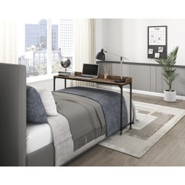 Lexicon Sumter Adjustable Height Over-The-Bed Desk with Castors in Rustic Brown