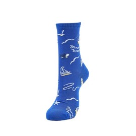 Munsingwear MG5SSO12M Men's Midlength Aloha Pattern, Foot Pile, Antibacterial, Deodorizing, Golf, Socks, BL00 (blue), 25.0-27.0 cm