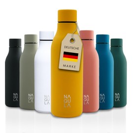 NAQULA® Water Bottle Stainless Steel 500 ml BPA Free Leak-Proof and Stylish Thermos Flask Top Model Thermal Water Bottle Suitable for Office, Sports, School. Yellow (mango yellow)