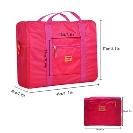 Foldable Travel Duffel Bag 20'' Lightweight Waterproof Travel Luggage Bag(Pack of 2), Black+Red, One_Size