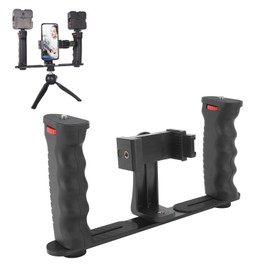 Smartphone Video Rig, Phone Stabilizer Tripod Mount Aluminum Alloy with 1/4" Screw Interface, Cold Shoe Mount, Phone Video Stabilizer Grip