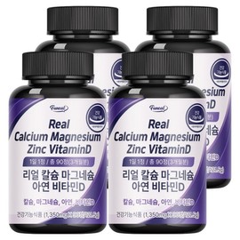 Furnit Real Calcium Magnesium Zinc Vitamin D 1350mg, 90 tablets, 4 pieces / 퍼니트 리얼 칼슘 마그네슘 아연 비타민D 1350mg, 90정, 4개