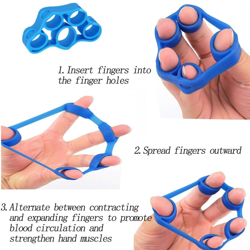 Paifeancodill Hand Grip Strengthener, 3 Pcs Finger Stretcher Resistance Bands