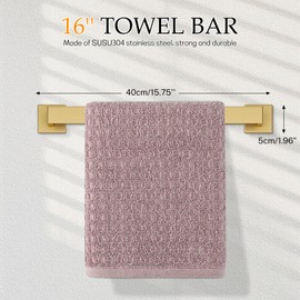 Brushed Gold Bathroom Accessories Set 5-Pieces Gold Towel Bar Set SUS304 Stainless Steel Towel Holder Set 16 Inch Towel Bar Bathroom Hardware Set,Wall Mounted