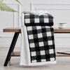 BEDELITE Sherpa Fleece Blanket - Black and White Buffalo Plaid