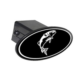 Graphics and More Fish Fishing Jumping Bass Oval Tow Trailer Hitch Cover Plug Insert 2"