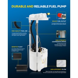 PHILTOP E7257M Fuel Pump Electric Assembly Compatible with Dodge R-a-m 1500 2009-2010 4.7L, 1500 2011-2012 3.7L 4.7L 5.7L, 1500 2014-2014 3.6L 5.7L, Replace FG1354,SP7118M,P77018M,P77119M