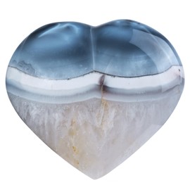 KYEYGWO Natural Agate Puffy Heart Crystals and Healing Stones, Polished Heart Shaped Crystal Palm Worry Stones for Anxiety Stress Relief, 3.23-4.53 Inch