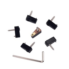 Alnicov Electric Bass Guitar Headless String Nut Set，with 1 Wrench 6 Screw Guitar Parts Black
