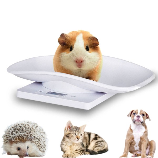 Digital Pet Scales Cat Scales 10kg/1g Kitchen Scales Digital Pet Scales with 4 Weighing Modes (kg/oz/lb/ml) Small Digital Scales Baby Scales for Small Pets Kitchen Baby (Max Load 10kg)