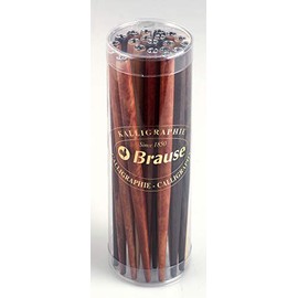 Brause 1620B Calligraphy Box (with 20 Natural Wood Nib Holders, Ideal for Calligraphy) Pack of 20, Assorted Colours