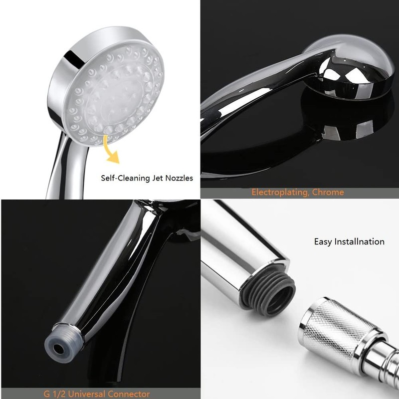 LED Shower Head, Colour Changing, Rain Shower, Hand Shower, Water-Saving