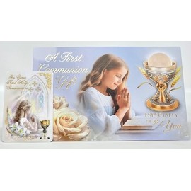 First Holy Communion Girl Money Voucher Wallet and Keepsake Prayer Card
