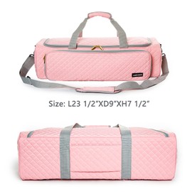 AMOIGEE Carrying Case for Cricut Explore Air 2, Cricut Maker 3, Cricut Explore 3, Pink Storage Organizer for Cricut Accessories, Quilted Cricut Bag Only, Pink, Ⅰ-Cricut Carrying Case, Classic