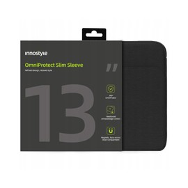 INNOSTYLE OmniProtect Slim Black Laptop Bag, 13 Inches, Waterproof, Lightweight, Durable, Compatible with MacBook Pro/Air, HP ProBook, Dell Inspiron, Yoga, ASUS, Ideal for Work and Travel