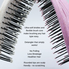 Planet Luxury Detangling Hair Brush w/Flexi Soft Bristles, Earth Friendly Detangler Brush, Vented, Wet and Dry Hair For Women, Kids, Curly, Straight, Men (Linen)