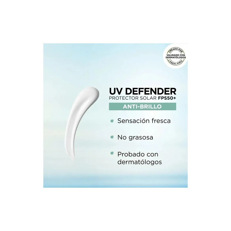 Pack X2 Protector Solar UV Defender Antibrillo Invisible 80mL LOral