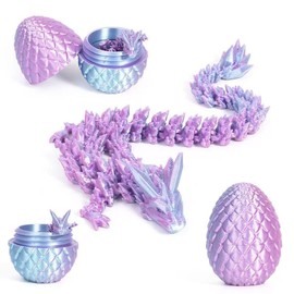 3D Dragon in Egg Fully Articulated Crystal Dragon with Egg Flexible Joints Home Decor Executive Desk Toys Home Office Decor Executive Desk Toys (dreamy blue)