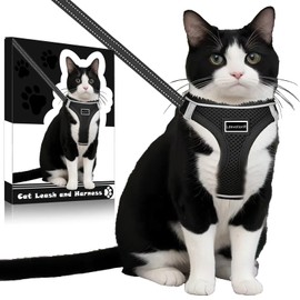 LdevotionR Cat Leash and Harness Cat Harness and Leash Escape Proof for Walking Travel Outdoor Soft Adjustable Vest Harnesses Cat Harness Escape Proof for Small Medium Large Cats, Kitten, Kitty(M)