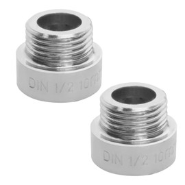 Be In Your Mind 2 x Shower Head Extension Arm 201 Stainless Steel G1/2 Male Thread to Internal Thread 20 mm Length Pipe Fitting Shower Head Extension for Home Garden Toilet (Silver)