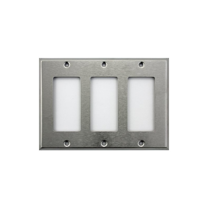 Brushed Satin Stainless Steel 3 Gang Wall Plate - 3