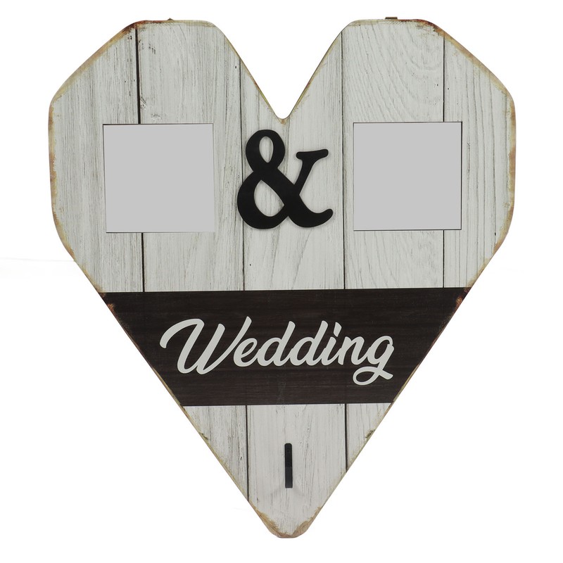 Wood Wedding Picture Frame Key Hook Wall Hanging Decoration Love