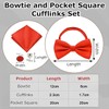 AHEJIOO Men's Red Bow Tie, Bow Tie and Pocket Square